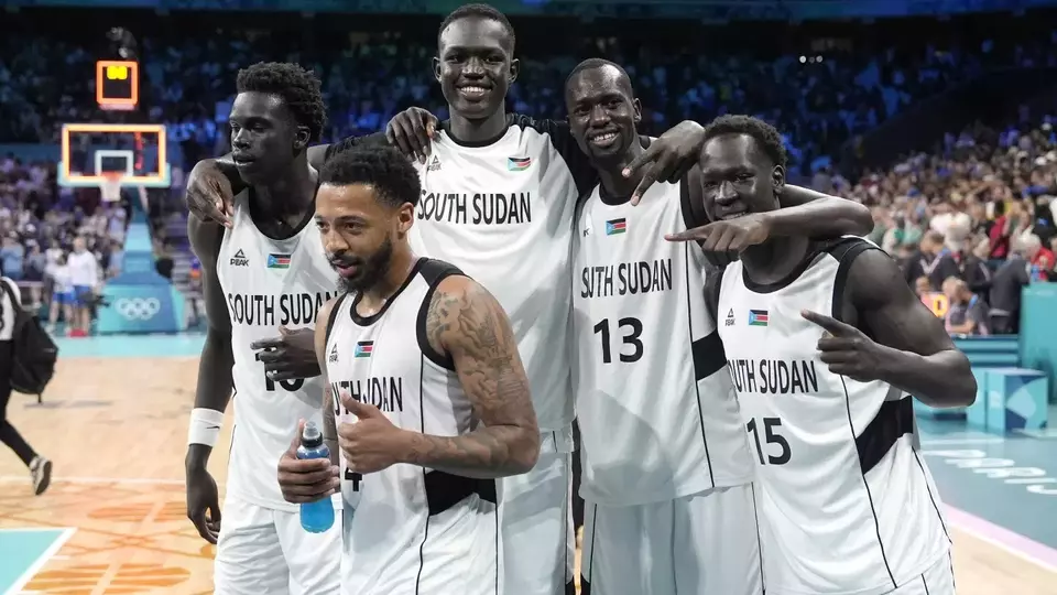 Tim basket Sudan Selatan di Olimpiade Paris.